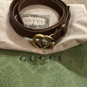 Gucci GG Marmont Thin Belt - Womens